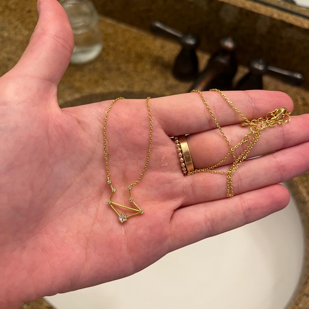 libra constellation 18k gold plated necklace